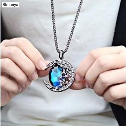 Hot Women Fashion Cute Retroowl Fashion NecklaceGem moon be Party Gift Jewelrty N1036