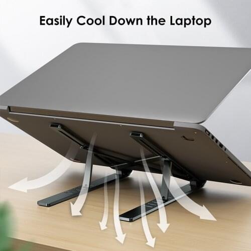 Lovebay Portable Laptop Notebook Stand Holder Non-slip Aluminum Alloy PC Computer Cooling Bracket Foldable Computer Holder