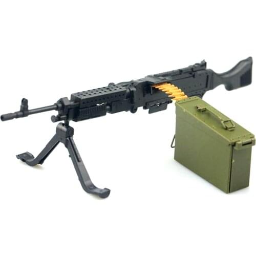 1/6 Scale M240B Machine Gun Assemble Model Puzzles Bricks Military Weapon Sand Table Toy For Action Figure