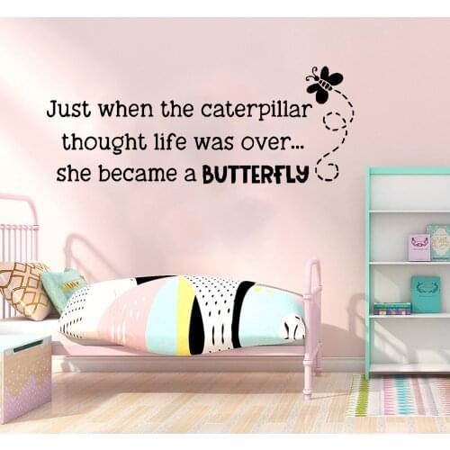 Butterfly Sentence Wall Stickers Personalized Creative For Home Decor Living Room Bedroom Diy Home Decoration Accessories