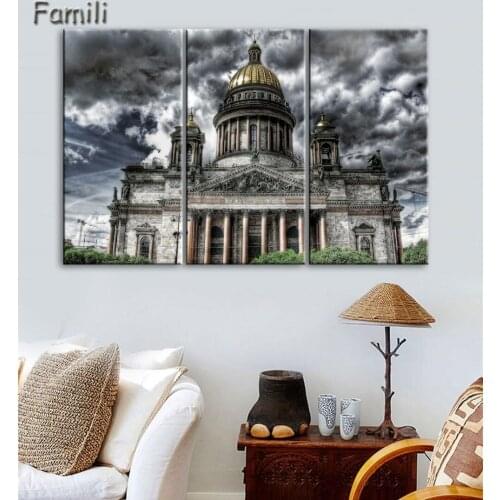New 3 piece canvas Promotion Cuadros Paintings Basils Cathedral Moscow Russia Wall Painting Art decoration for homeCanvas