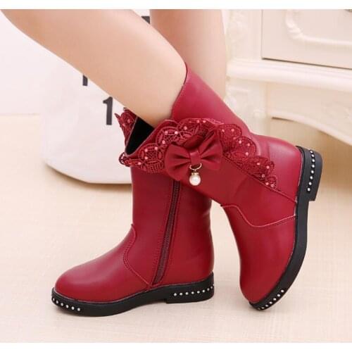 New winter kids Boots girls fashion flat shoes wear non-slip Boots children shoes soft girls Boots