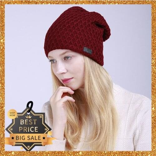 2021 Arrival Fashion Warm Cap For Girl Female Thick Knitted Beanie Casquette Shield New Year Gift