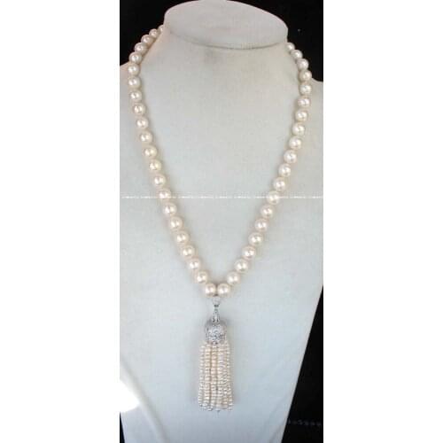 Wholesale unique AA round freshwater pearl necklace 18"