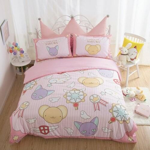 Card Captor Sakura Kero Printed Cotton Plush Children Lovely Cartoon Bed Sheets Quilt Cover Pillowcase Bedroom Decoration Toy
