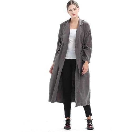 2018 Cotton Casual Lace Full Belt Promotion Casaco Feminino Trench Coat Europe New Fund Long Sleeve Windbreaker One Loose Coat