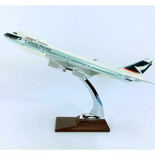 32CM Airplanes Hong kong CATHAY PACIFIC airways Boeing B747 model toys aircraft diecast Resin plane gifts Collectible Display