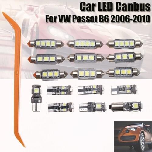 Car LED Interior Lights Front Dome Reading Light Vanity Mirror Glove Box light Pedal Spare Lights For VW Passat B6 2006-2010