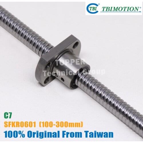 Taiwan TBI 0601 ball screw 100/150/200/300mm C7 6mm dia with SFK0601 nut miniature CNC 3d printer parts