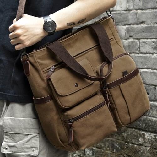 Tidog Korean version of business portable canvas men shoulder bag