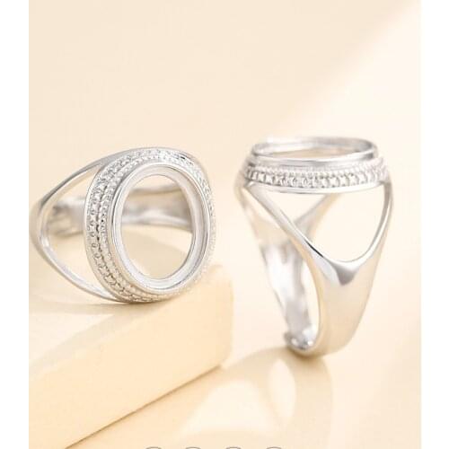 10.5*14mm 925 STERLING SILVER Semi Mount Bases Blanks base blank Pad men rings ring Setting set diy A5523