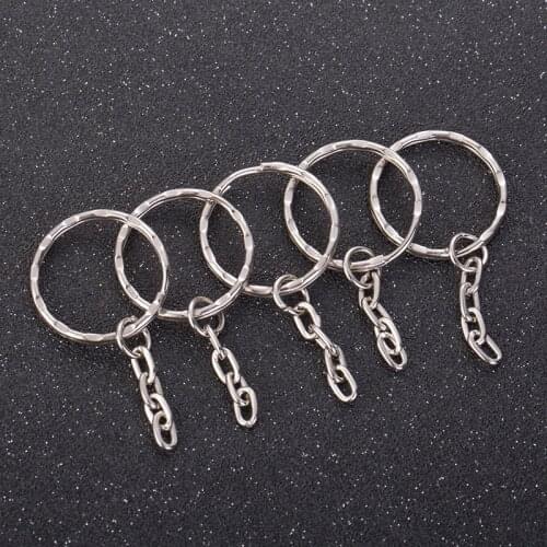 10Pcs/lot Metal Rhdium 25mm Round Split Key Ring Holder Key Chain for DIY Keychain Handmade Jewelry Making Accessories Wholesale