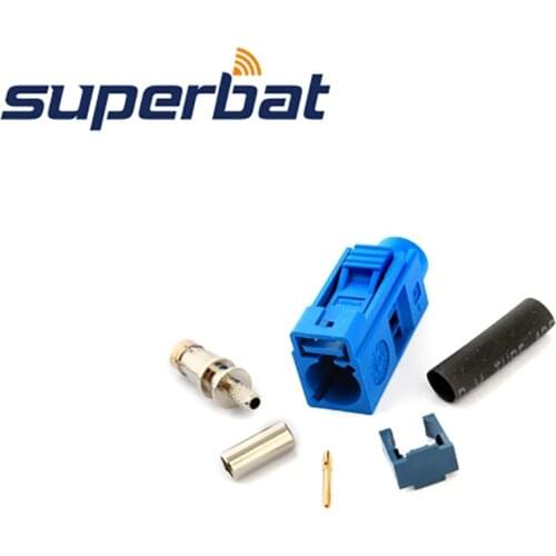 Superbat 10pcs Fakra Crimp Jack Connector for Blue GPS Telematics or Navigation for Coaxial Cable RG316 RG174 LMR100
