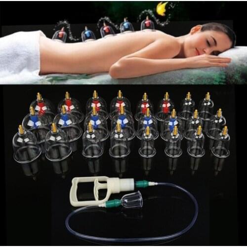 12 24PCS Chinese Medical Vacuum Cans Body Cupping Therapy Anti Cellulite Massager Cupping Physiotherapy Suction Cup Set Cans