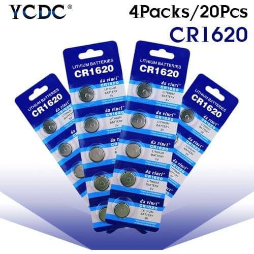20Pcs CR1620 Button Cell Battery For Watch Car Remote Key cr 1620 ECR1620 GPCR1620 3v Lithium Battery