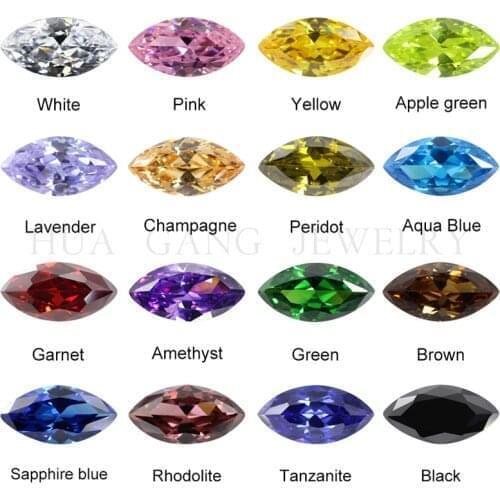 2X4mm~10X20mm 50pcs/lot Marquise Shape Cubic Zirconia Stone Multicolor Brilliant Cut Loose CZ Synthetic Gems Beads For Jewelry