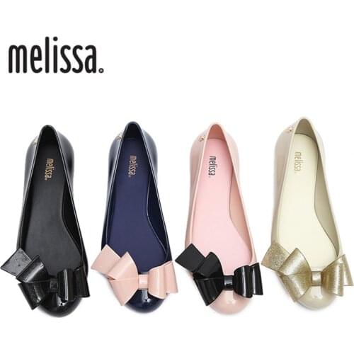 2021 New Melissa Women Shoes Sweet Women Flat Sandals Bow Melissa Shoes Women Jelly Sweet Sandals Female Jelly Shoes