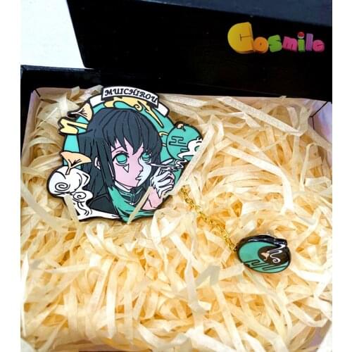Cosmile Demon Slayer Kimetsu no Yaiba Tokitou Muichirou metal Brooch badge bedge pins collection gifts Strap Hot