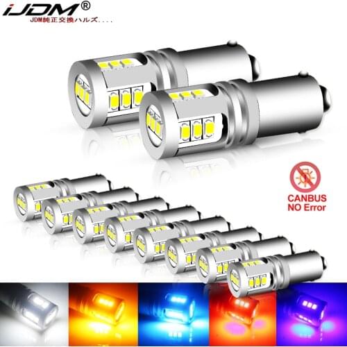 IJDM 10Pcs T4W BA9S LED Blub BAX9S H21W BAY9S LED 12V 24V H6W H5W LED For Car Rear Fog light Red White Auto Parking Reverse Lamp