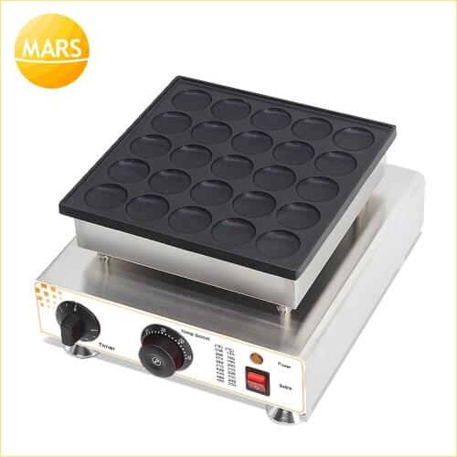 Commercial Poffertjes Pan Cake Machine 25pcs Mini Pancake Maker Non-stick Poffertjes Grill Dutch Waffle Maker Pan Plates Machine