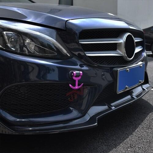 ABS Car Trailer Hook Universal Car Trailer Hook Sticker Decoration Racing Style Front Rear Bumper Decorative Tow Hook