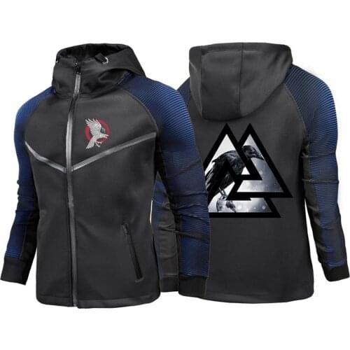 Unisex Man Viking legend Ragnars Raven Zipper Jackets ize Racing Suits Men Hoodies Sweatshirts Cotton Print Hip Hop Coats