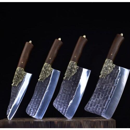 Longquan ghost hand made hand-forged household kitchen knife set multi-purpose chopping knife slicing knife chef knife knife