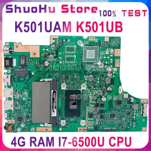 KEFU For ASUS vivobook TP501UB TP501U TP501UQ TP501UA Laptop Motherboard I7-6500U CPU 4GB Tested 100% work original Mainboard