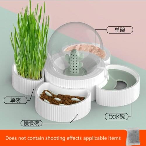 Animal pet bowl cat water bowl cat bowl food bowl anti-tipping double bowl ceramic drinker to protect the cervical spine