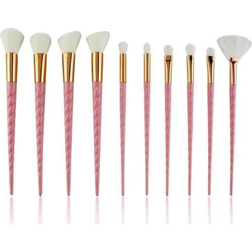 10pcs Pink Unicorn Makeup Brushes Set Maquiagem Foundation Powder Cosmetic Blush Eyeshadow Women Beauty Glitter Makeup Brush