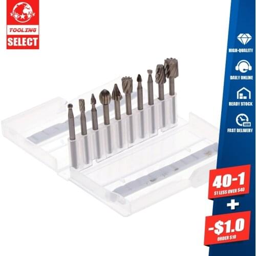 10pcs Dremel Carbide Rotary Burr Mini Drill Bit Set Micro Metal Woodworking Carving Wood Tool Glass Diamond Kit Cnc Hobby