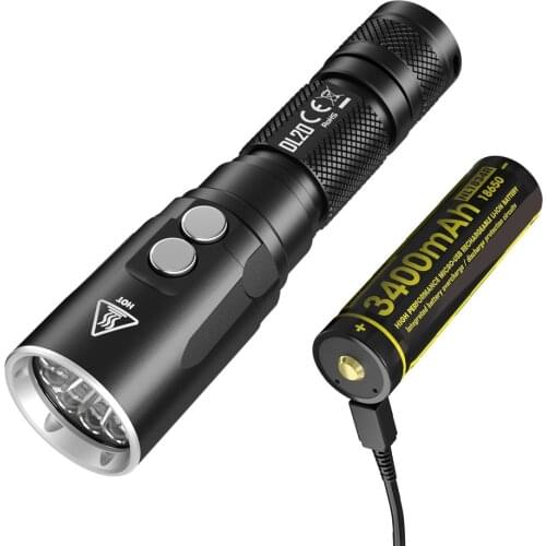 NITECORE DL20 Dive Flashlight CREE XP-L HI V3 max 1000lm throw 223 meter outdoor light 100m waterproof Submersible Diving Torch
