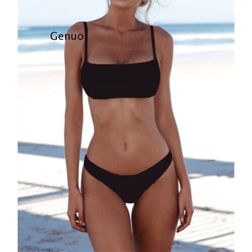 New Solid Sexy Bikini Set Women Swimming Suit Fashion Swimsuit Two-Piece Swimwear Bathing Suit Female Biquini Plus Size XL Sets