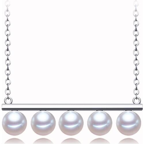 Eternal wedding Women Gift word 925 Sterling real Balance Libra gift necklace fashion natural freshwater Collier Halsketten Big