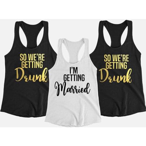 Personalize glitter gold Bride i am getting married Tank tops tees Bachelorette Tanks bridal shower t Shirts Party favors