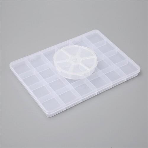Transparent Plastic Storage Box Rectangle Round Container Compartment Box For Jewelry Beads Accessories Nail Art Organize Case