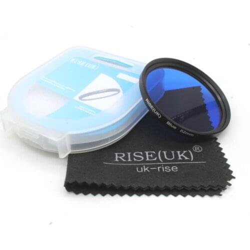 RISE(UK) 52 mm full color Blue lens Filter + filter case for Nikon D3100 D3200 D5100 SLR Camera lens
