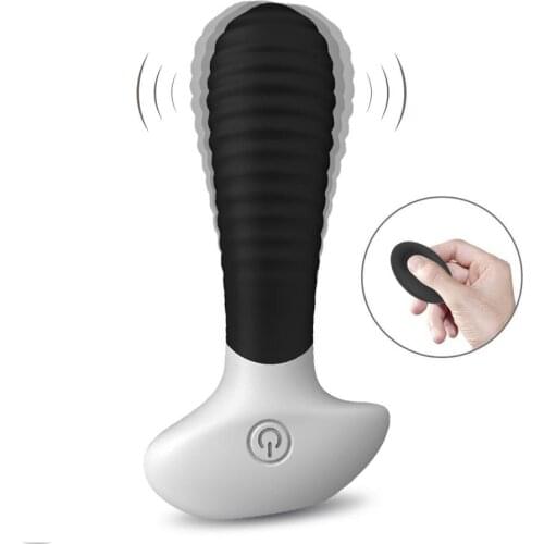 Sex Silicone Wireless Remote Controlled Rechargeable Wearable Electro Vibrating Butt Plug Anal