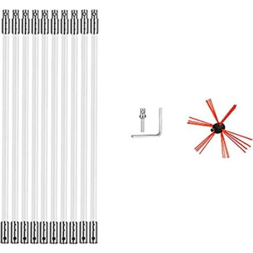 Chimney Brush-Electrical Drill Drive Sweeping Cleaning Tool Kits With Reinforced Nylon Flexible Rods For Clean The Chimney