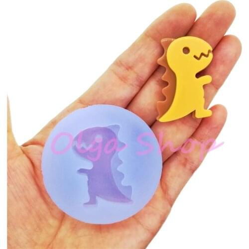 DYL900 36.8mm x 24.1mm Dinosaur Silicone Mold Earrings Necklace Pendant Making Resin Art Fondant Cake Decoration Candy Food Safe