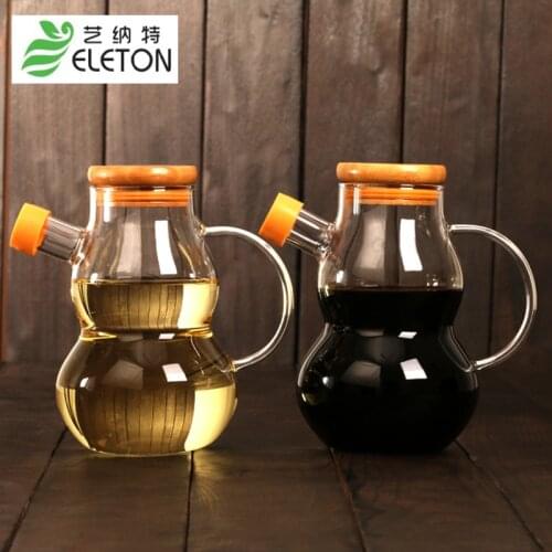 ELETON Lead free glass kitchen pour sesame oil bottle gourd oil can leak catering kitchen supplies Seasoning pot vinegar boats