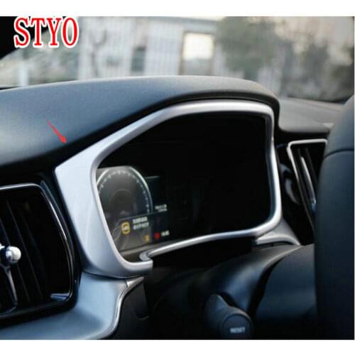 STYO Car ABS Interior Dashboard Screen Cover Decoration Patch Bright Cover Frame For VOLVO XC60 2018