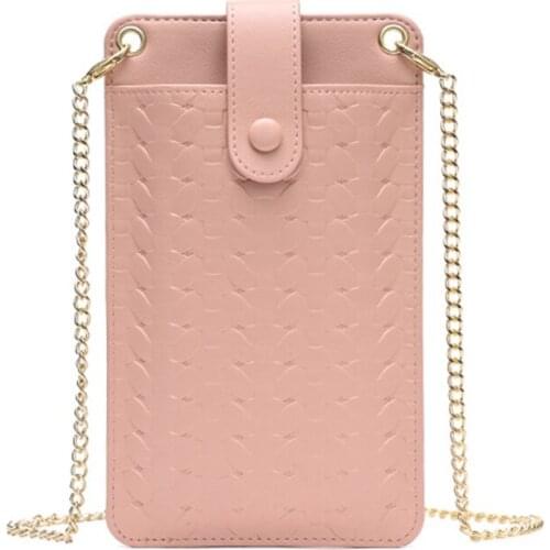 Chain Sling Crossbody Cell Phone Bags Over The Shoulder High Quality Leather Small Messenger Bags For Women Slim Cute Coin Purse