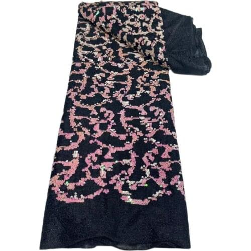 Classic Design Tulle Embroidery Sequins Flower French Lace Fabric 5BZL-81202 with Small Flowers for Party or Show Dress