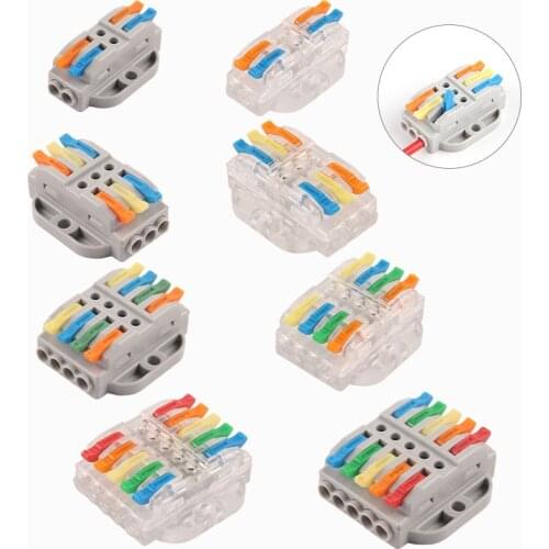 Quick Universal Push-in Wire Connector 2/3/4/5Pin Electrical Cable Connector 222 TYPE Fixable Compact Docking Terminal Block