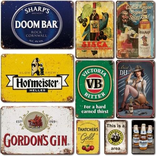 Vintage Rum Beer Metal Sign Home Decoration Accessories Retro Whiskey Poster Tin Plate Signs Kitchen Bar Pub Decor Plaques