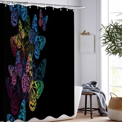 Beautiful Butterfly Shower Curtains Home Textile Waterproof Washable For Kids Adults Bathroom Curtain Colorful Shower Curtain