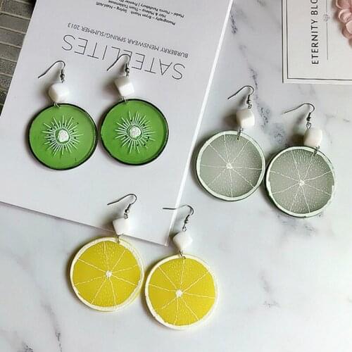 Personality Lemon Drop Earrings For Women Girl Fruit Orange Long Dangle Earrings Brinco Fashion Party Summer Jewelry Accessories