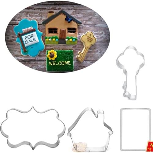 1pcs patisserie reposteria House Key Fondant Cake Decor Tools Biscuit Mould Mold Metal Cookie Cutter Cupcake Toppers Pastry Shop