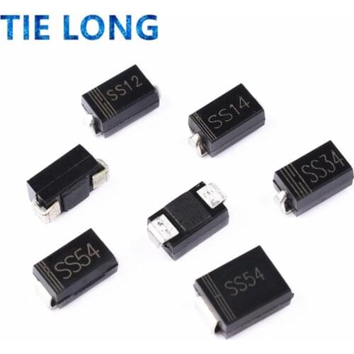 100pcs SMA Rectifier diode M1 M4 M7 SS12 SS14 SS16 SS24 SS34 SS26 SS36 SS110 SS210 SS210 US1M RS2M RS1M ES1D 1N4007 DO-214AC